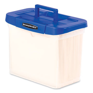 Bankers Box® Heavy-duty Portable File Box, Letter Files, 14.25" X 8.63" X 11.06", Clear-blue freeshipping - TVN Wholesale